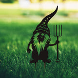 Metal Lawn Gnome Farm Statues Outdoor Décor Collection - Farmer G
